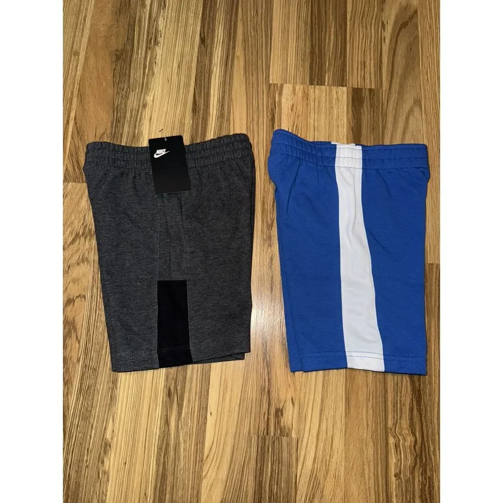 Nike Boys Basketball Athletic Shorts Cotton Size‎ 6 Lot Of 2 Gray NEW W/tags